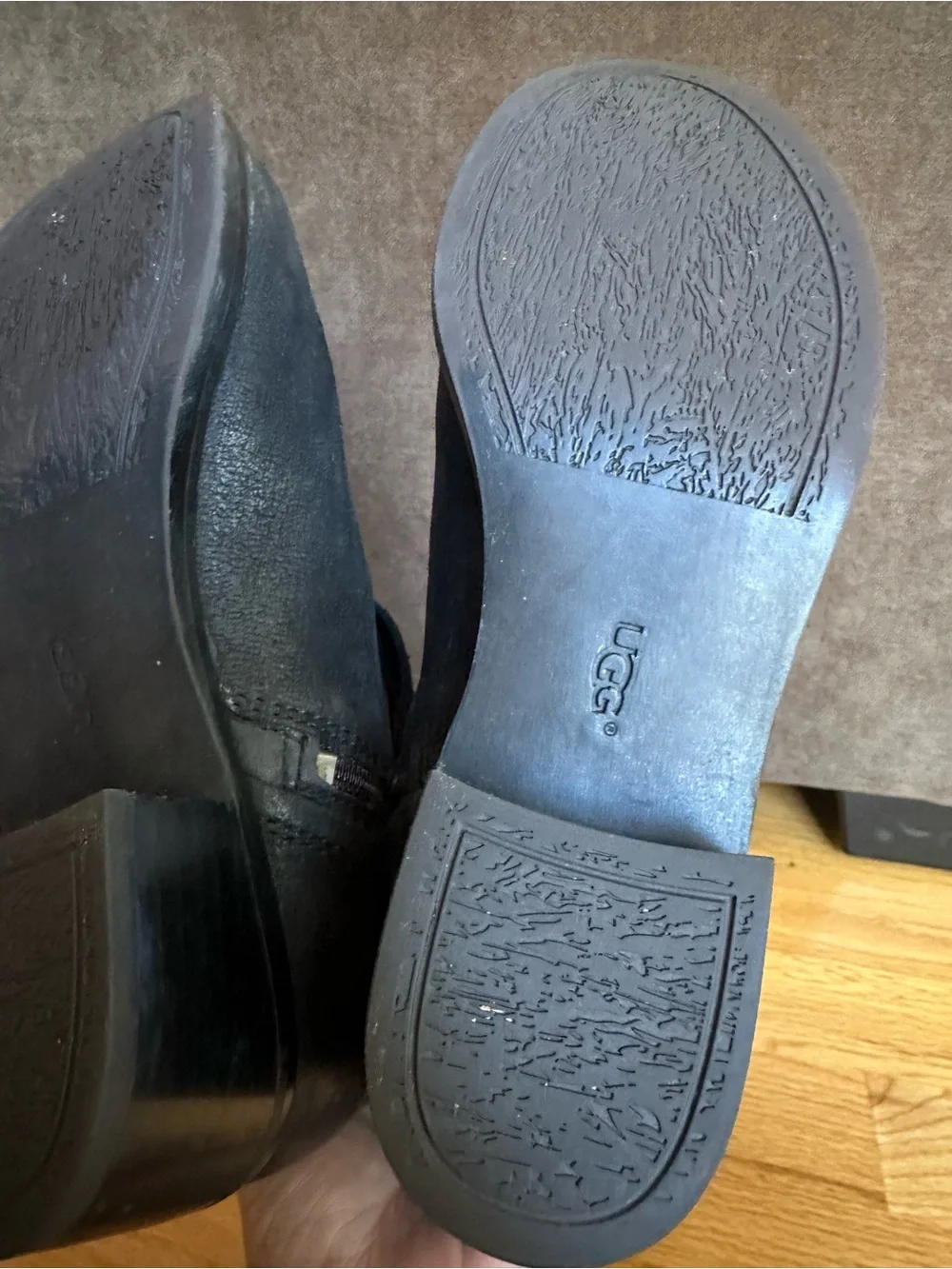 New Ugg Women's Black Tall Leather Riding Boots